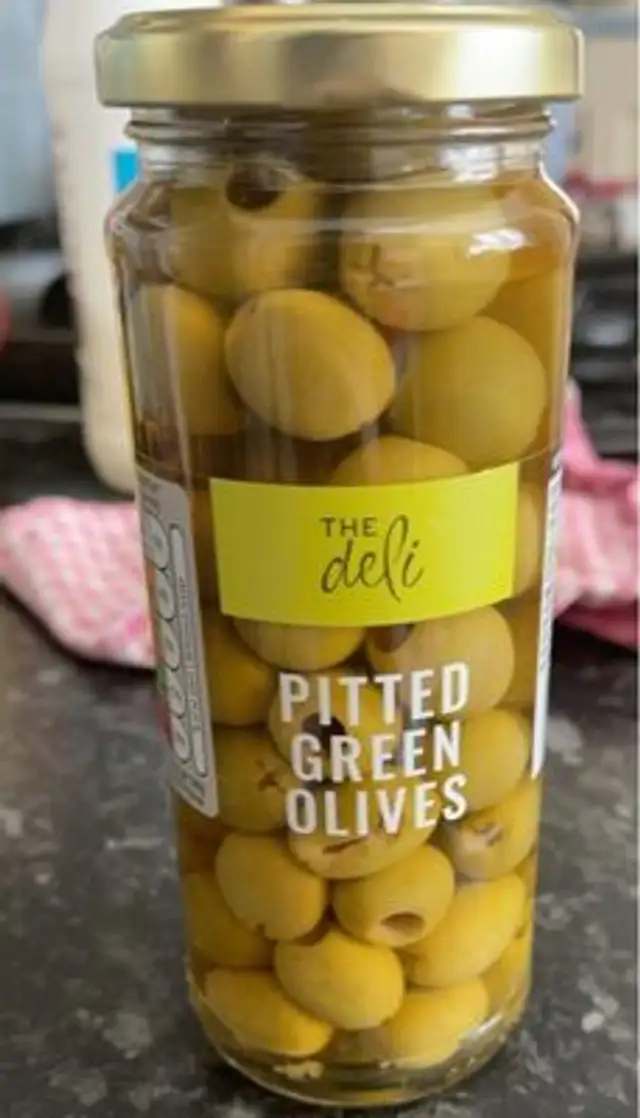 Pitted green olives