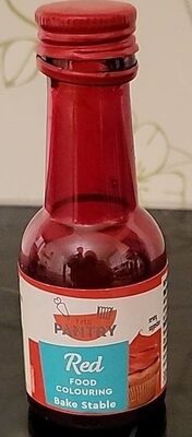 Red food colouring front packaging