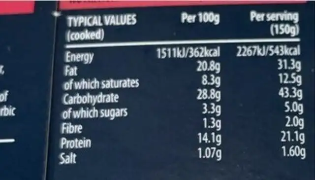 Ref onion garlic bread nutrition facts table