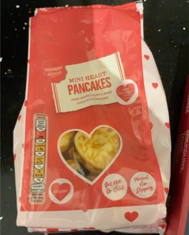Mini heart pancakes