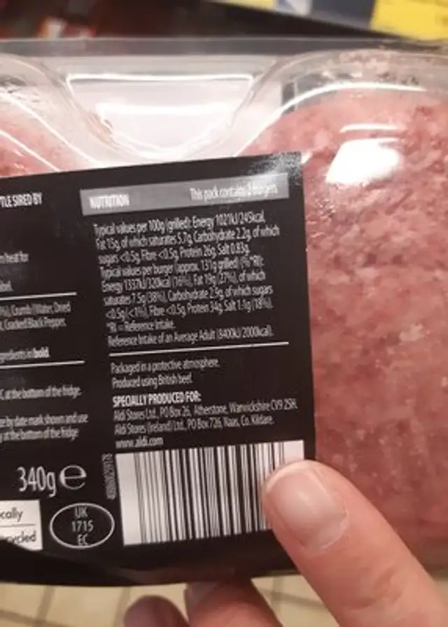 b ingredients label
