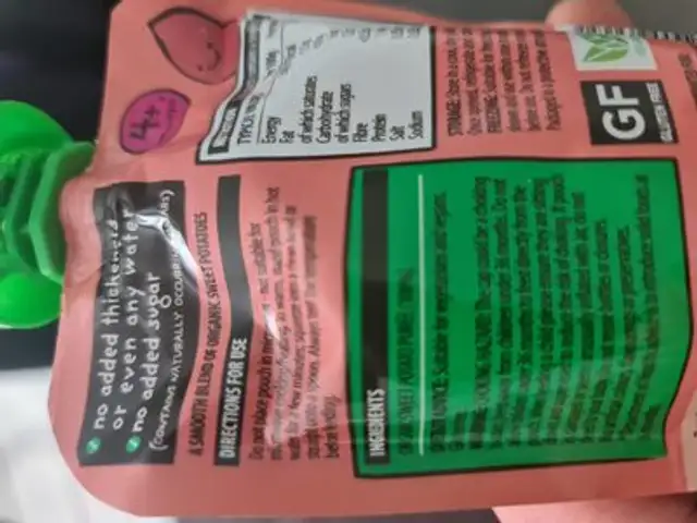 sweet potato ingredients label