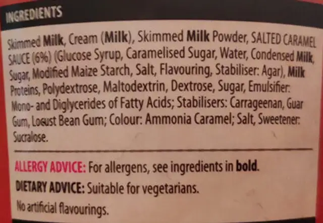 Giannis ingredients label