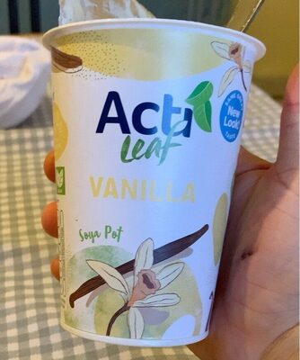 Acti leaf Vanilla yogourt front packaging