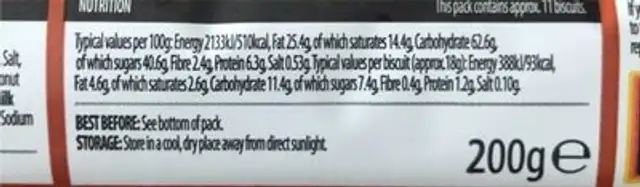 Milk chocolate just divine salted caramel nutrition facts table