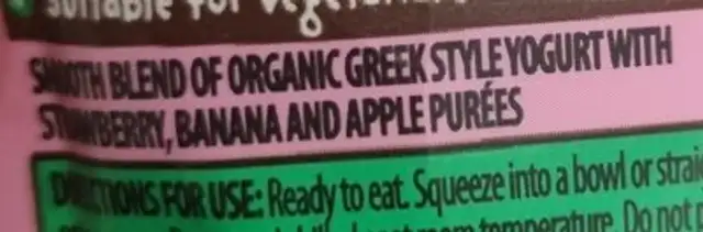 Strawberry greek yogurt ingredients label