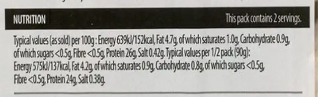Flame grilled chicken thins nutrition facts table