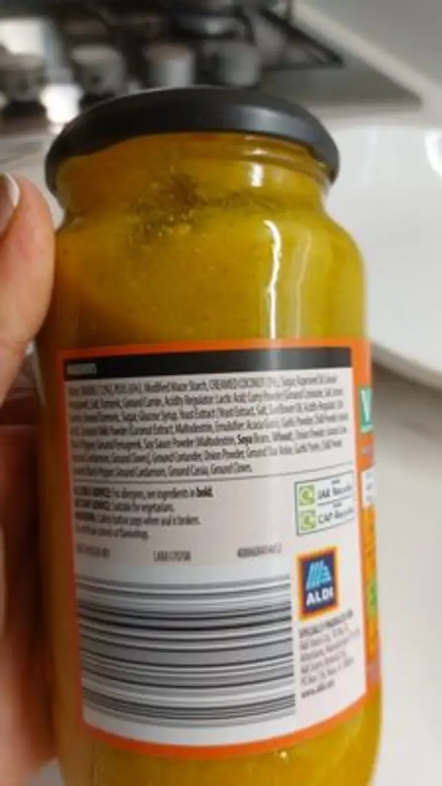 Chinese style curry ingredients label