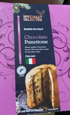 Choccolate panettone front packaging