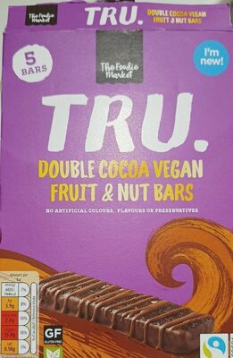 Double cocoa vegan fruit and nut bars