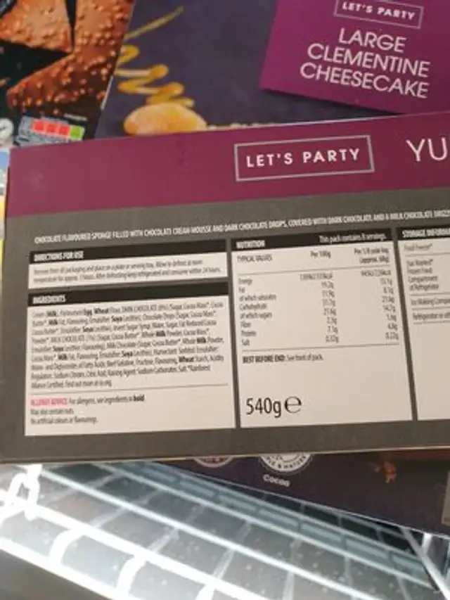 lets party yultimate log ingredients label
