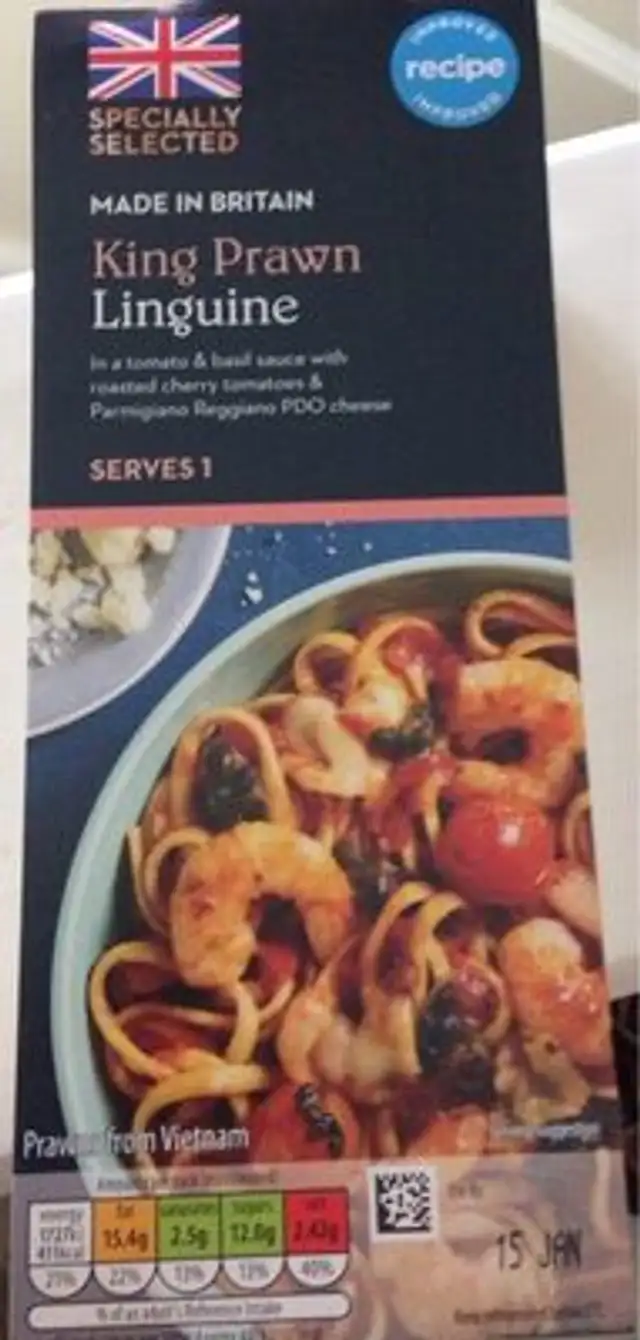 King prawn linguine front packaging