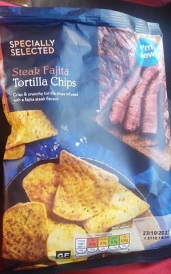 Steak fajita tortilla chips front packaging