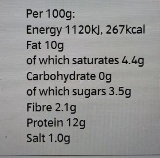 Mini Pepperoni Pizzas nutrition facts table