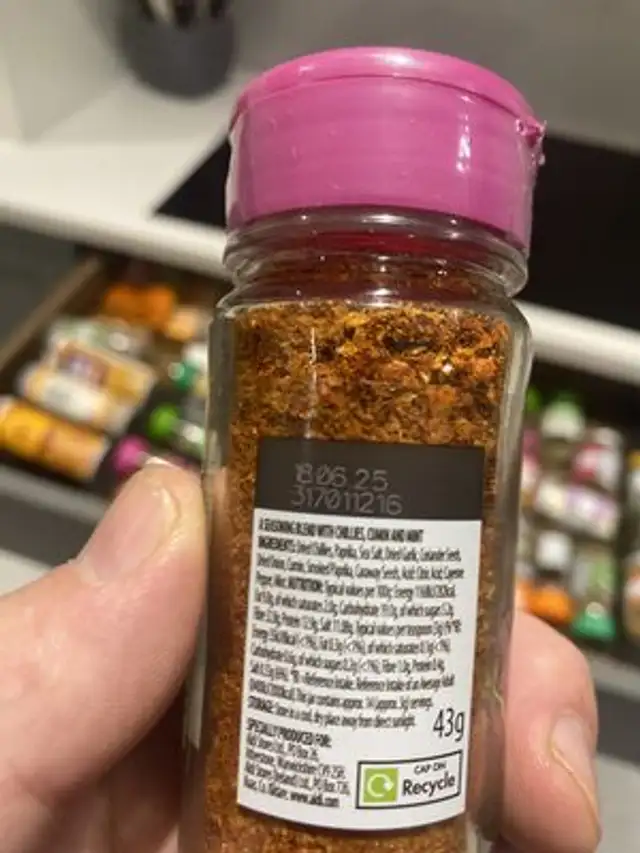 Harissa ingredients label
