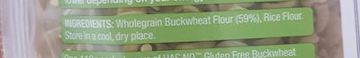 Buckwheat pasta spirals ingredients label