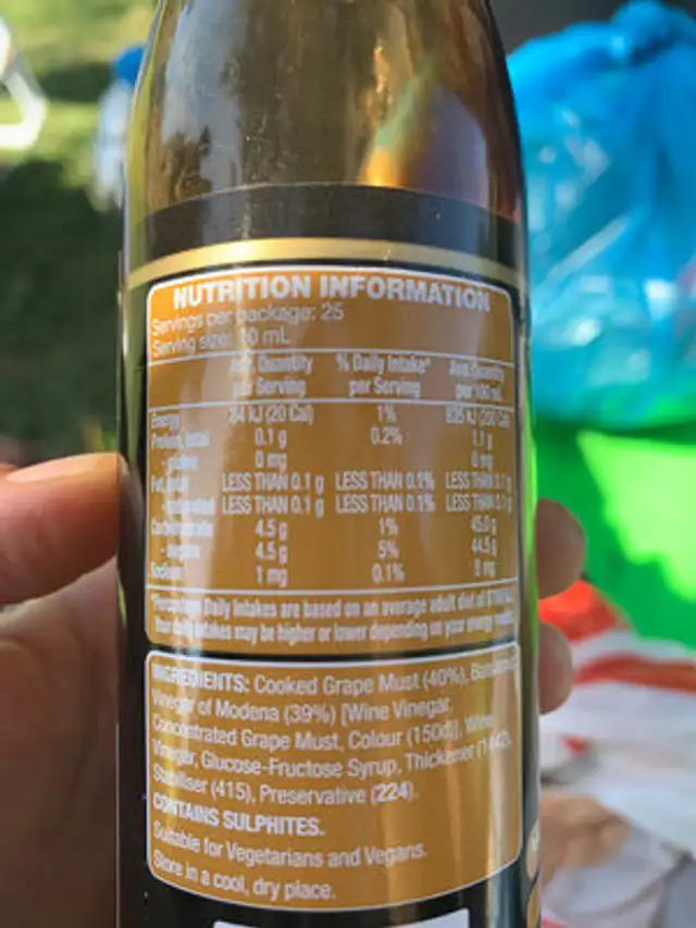 Classic Glaze ingredients label