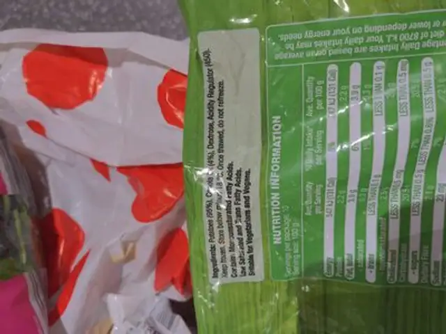 Crinkle cut chips ingredients label