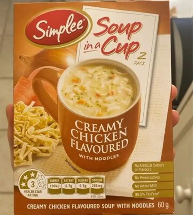 Soup in a cup creamy chicken