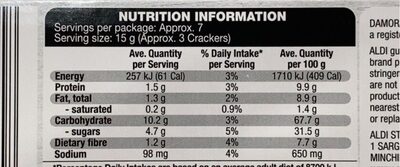 Date and Apricot Crackers nutrition facts table