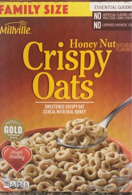 Sweetened crispy oat cereal with real honey nut