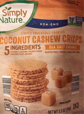 Sea Salt Caramel Coconut Cashew Crisps front packaging