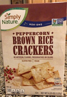 Peppercorn Brown Rice Crackers front packaging