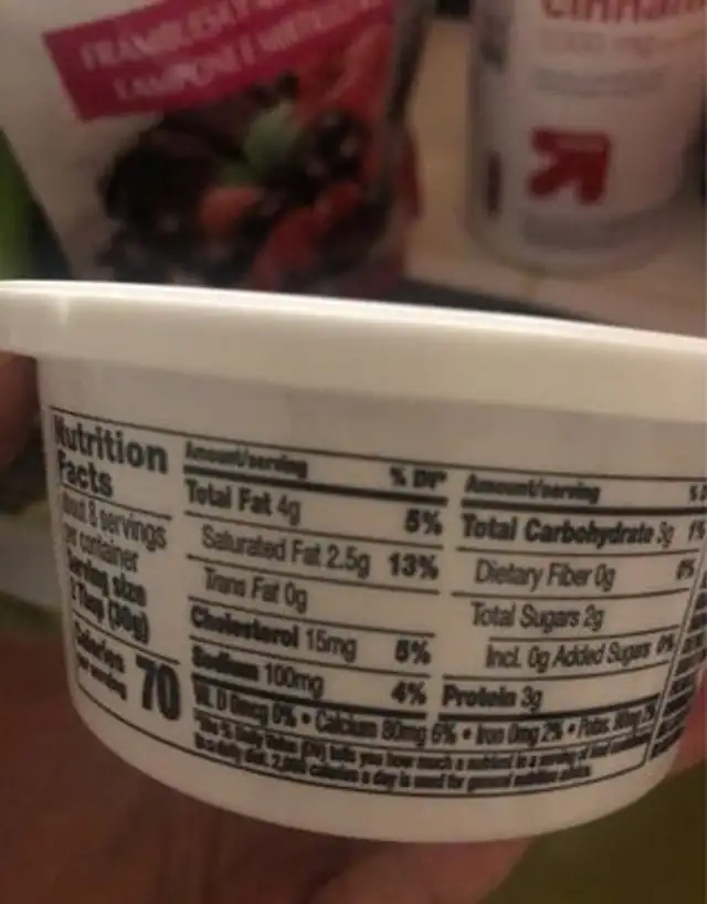Greek cream cheese spread nutrition facts table