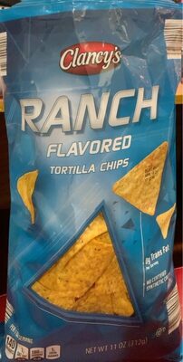Ranch flavored tortilla chips front packaging