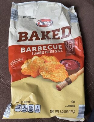 Baked barbecue chips front packaging
