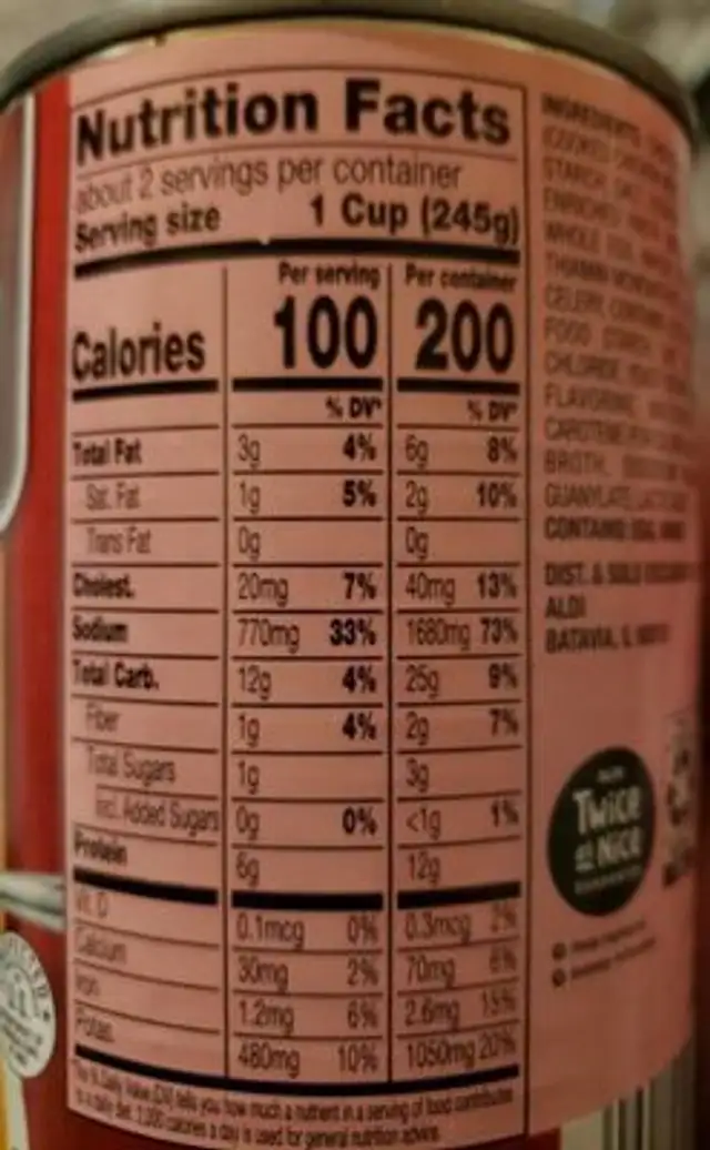Chunky - Chef's Cupboard - Chicken Noodle Soup nutrition facts table