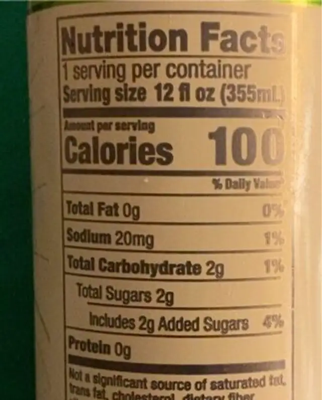 Hard Seltzer nutrition facts table