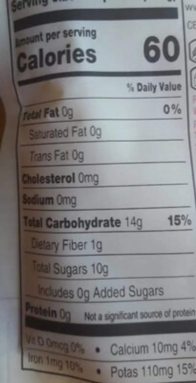 Little journey nutrition facts table
