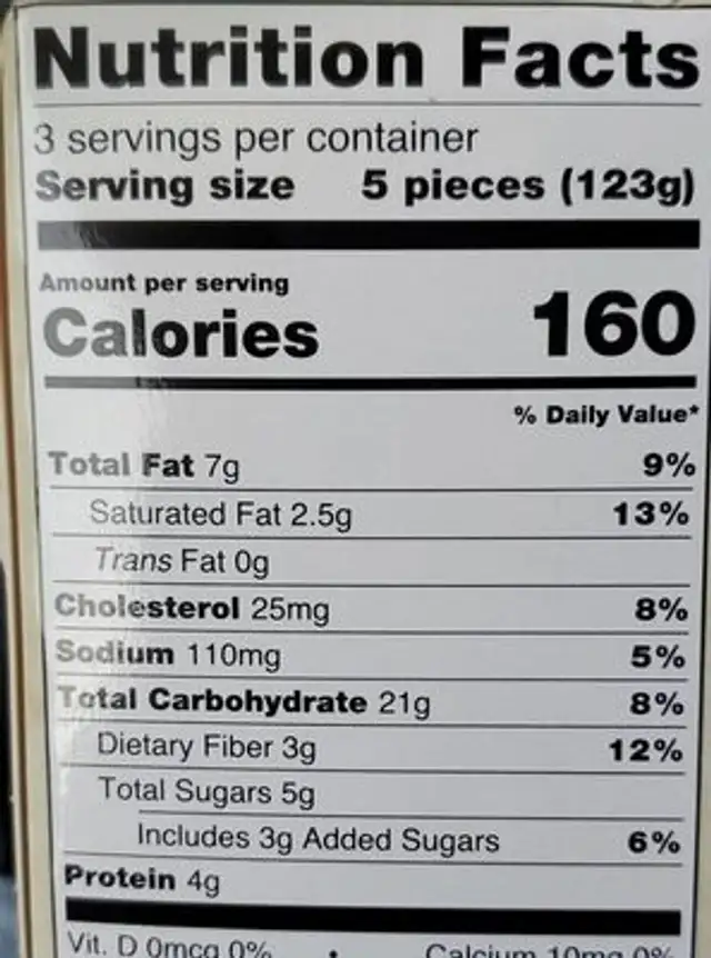 Fusia Coconut Shrimp Tempura Roll nutrition facts table