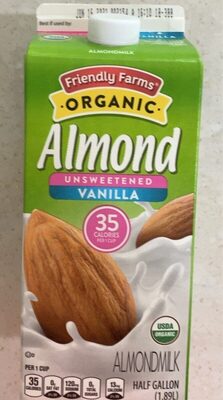 Organic Unsweetened vanilla almond milk