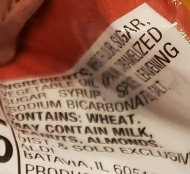Spekulatius spiced cookies ingredients label