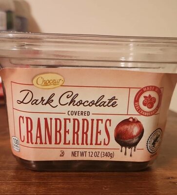 Dark chocolate coverd cranberries