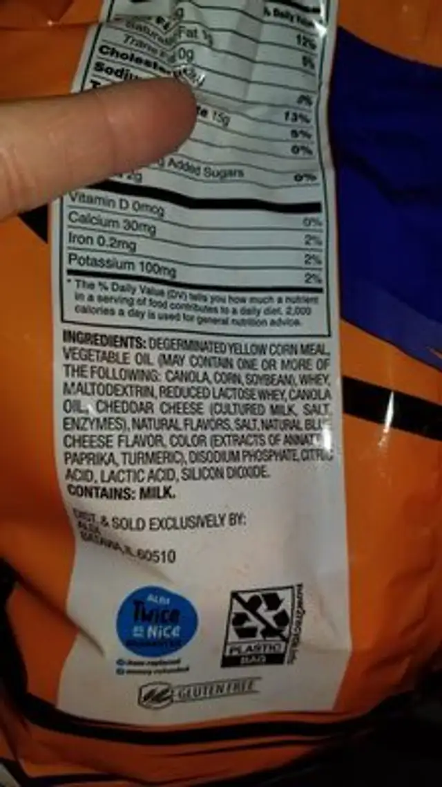 Clancy's cheese puffs ingredients label
