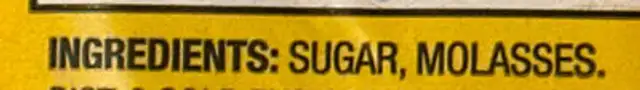 Light Brown Sugar ingredients label