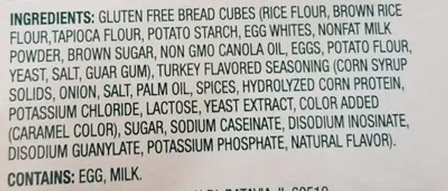 LiveGfree ingredients label