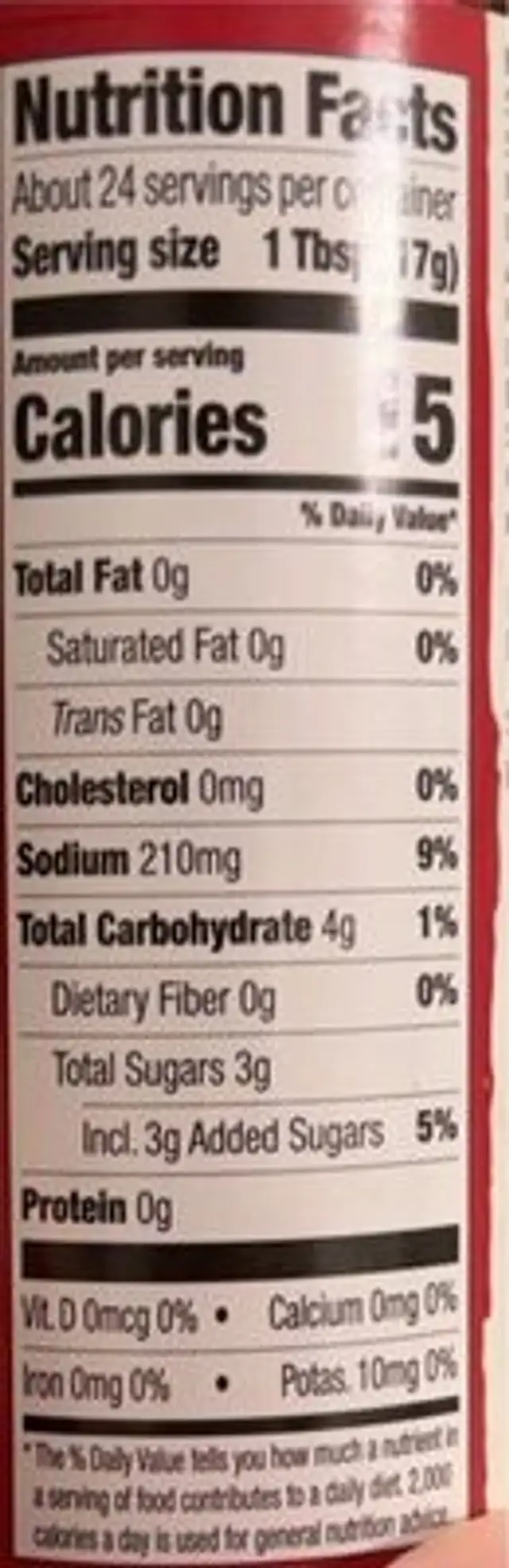 Sriracha teriyaki nutrition facts table