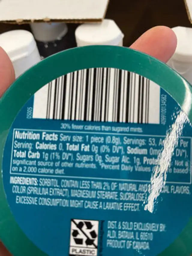 Wintergreen mints ingredients label