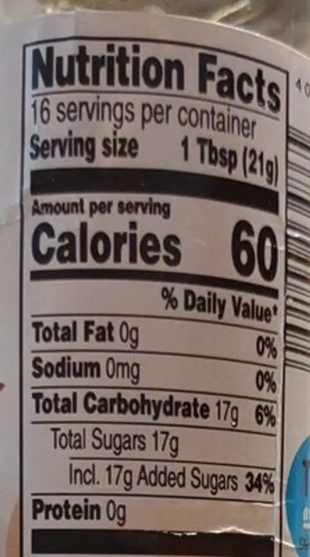 Hot siracha honey nutrition facts table