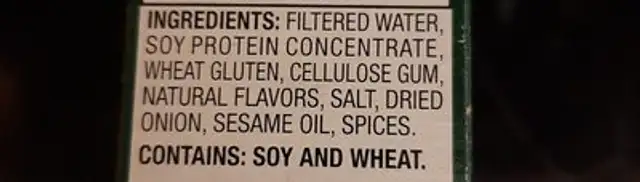 Protein burger ingredients label