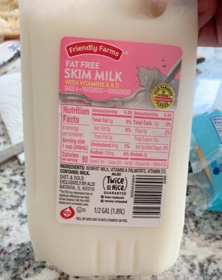 Fat Free Skim Milk front packaging