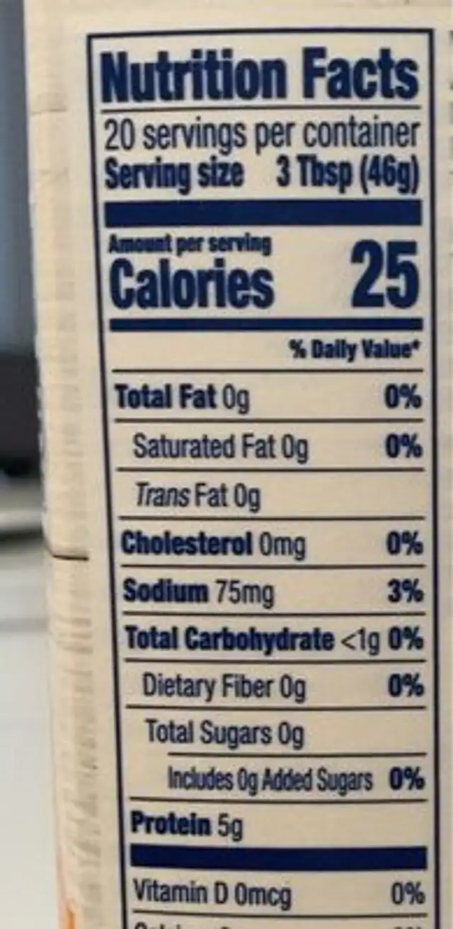 Cage free liquid egg whites nutrition facts table
