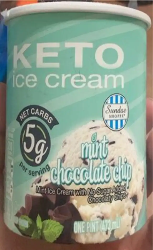Keto icecream mint chocolate chip