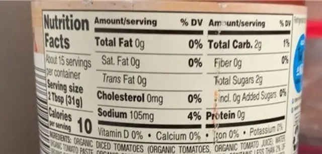 Thick and chunky salsa nutrition facts table