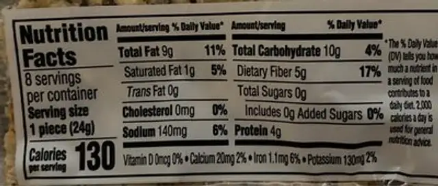 Norwegian Crisp Bread nutrition facts table