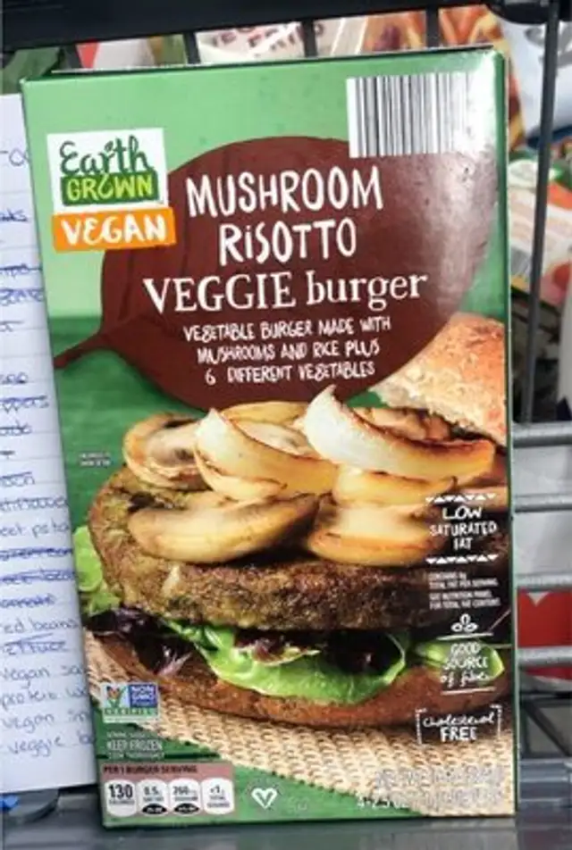 Mushroom risotto veggie burger